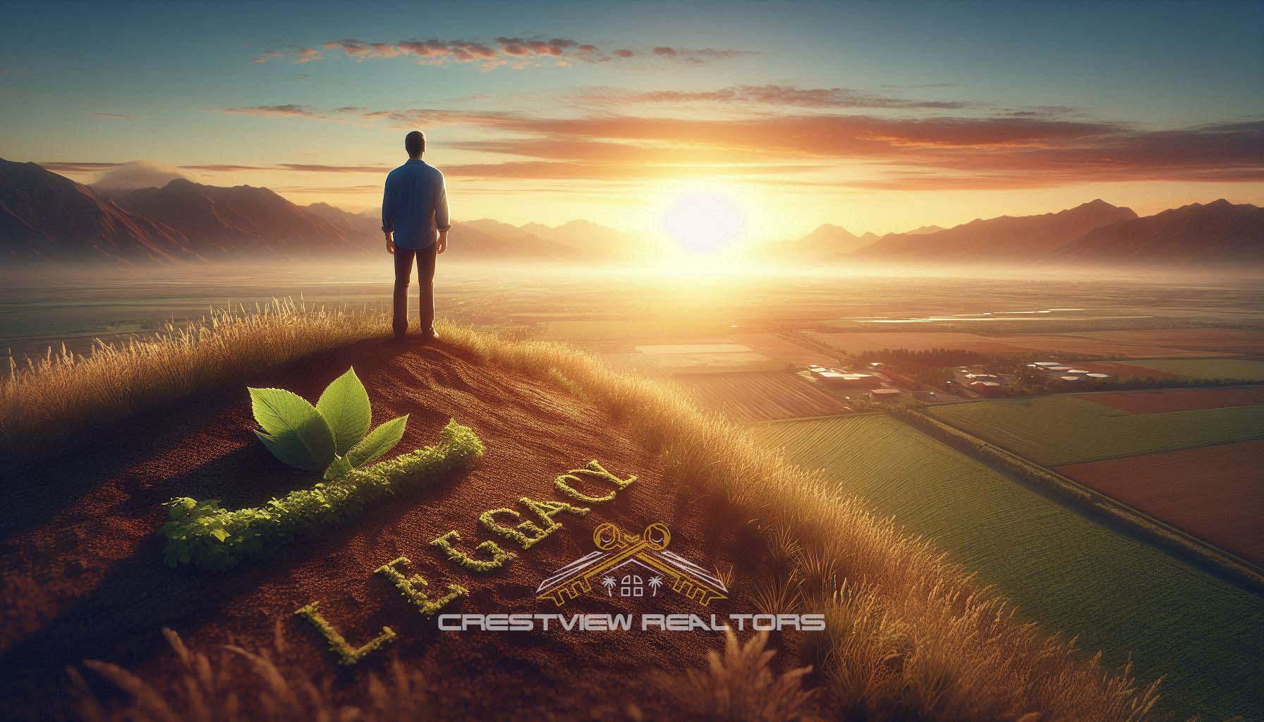 A person standing at the edge of their land looking toward the sunrise — symbolizing hope, vision, a